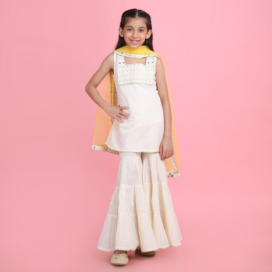 Sunshine Ivory Sharara Set