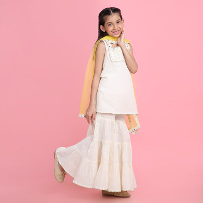 Sunshine Ivory Sharara Set