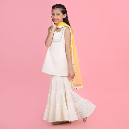 Sunshine Ivory Sharara Set