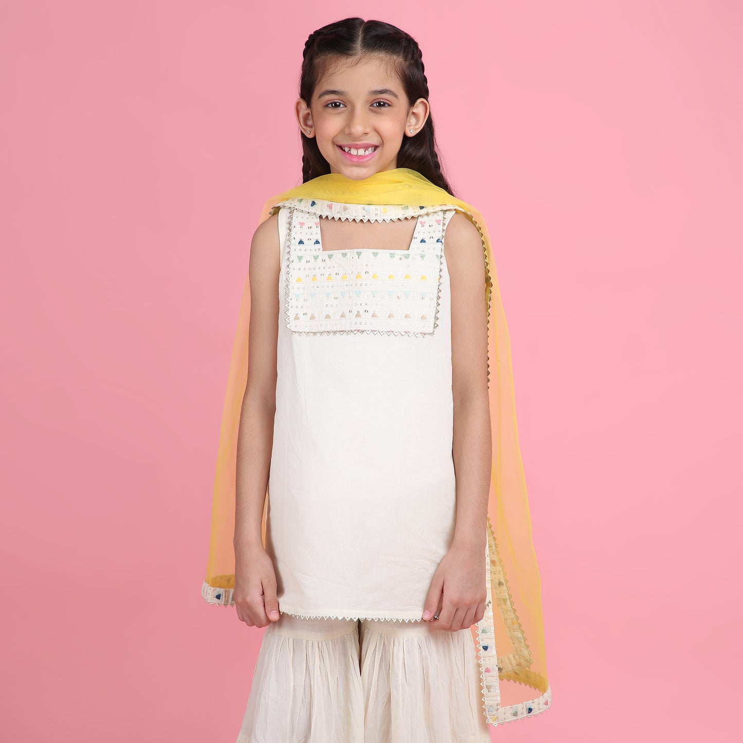 Sunshine Ivory Sharara Set