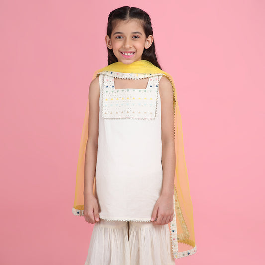 Sunshine Ivory Sharara Set