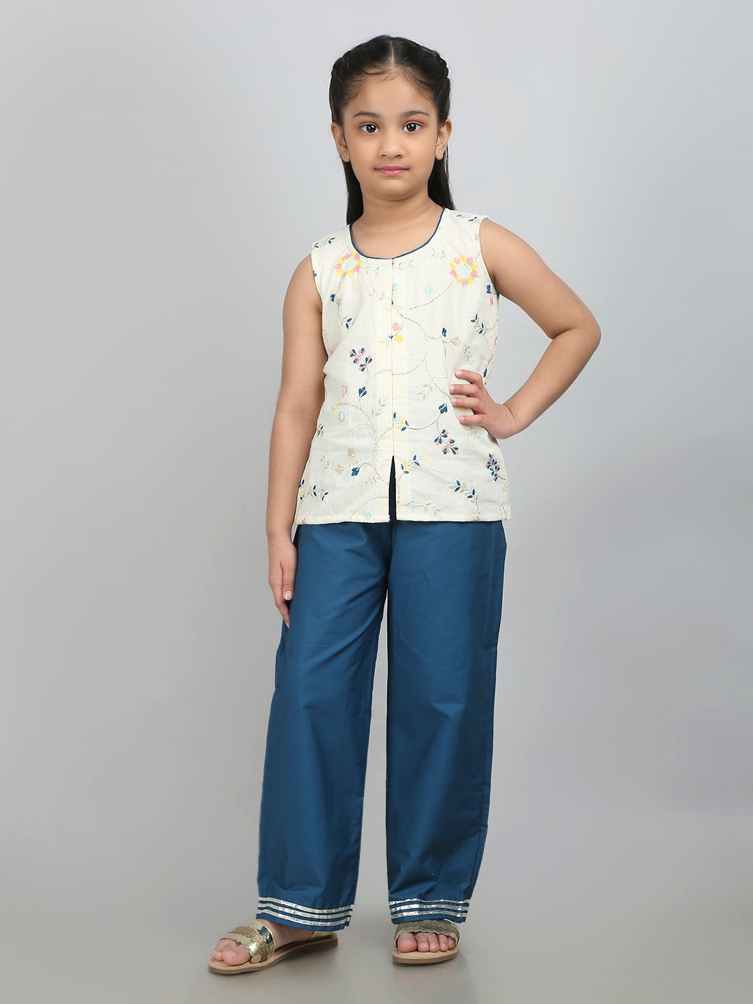 Teal Glow Kurti Set