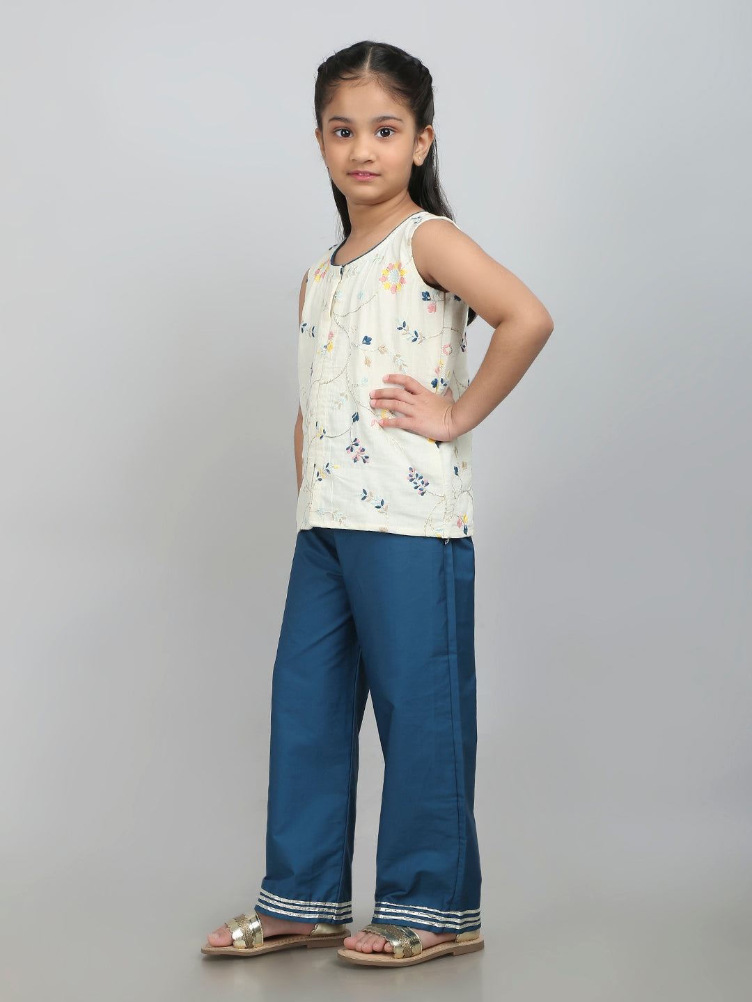 Teal Glow Kurti Set