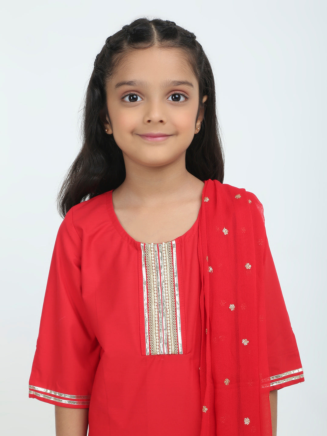 Crimson Bloom Kurti Set