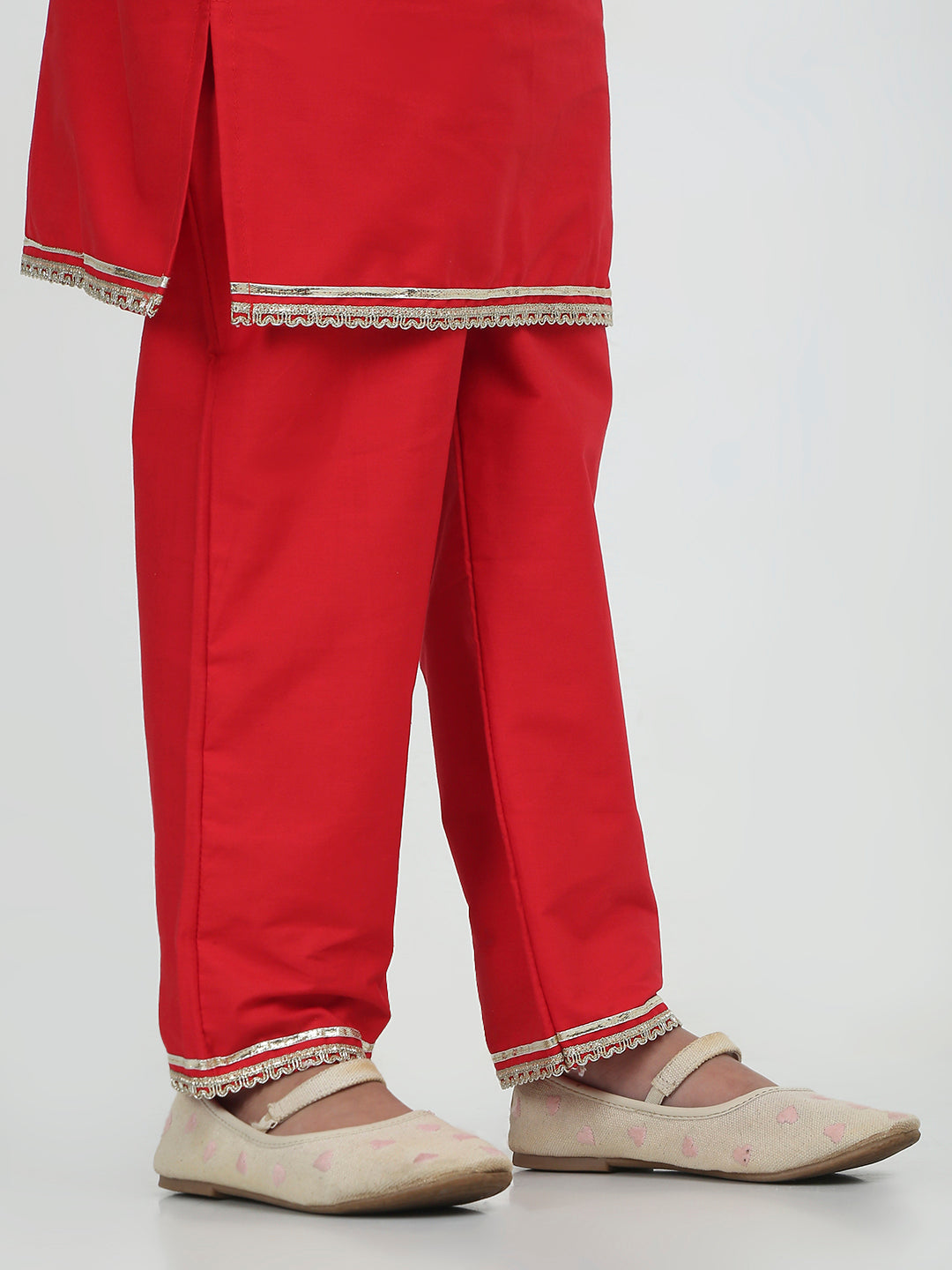 Crimson Bloom Kurti Set
