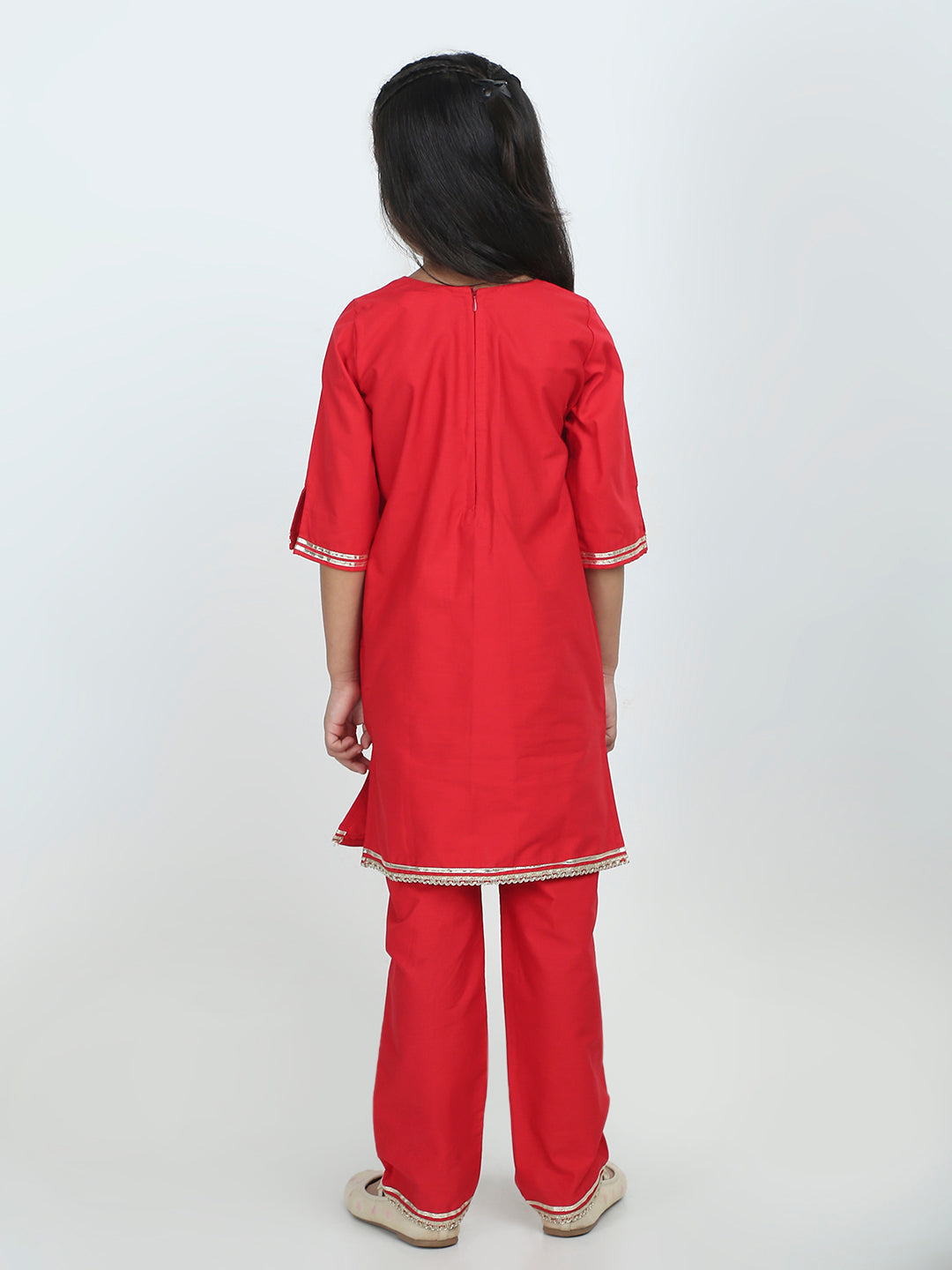 Crimson Bloom Kurti Set