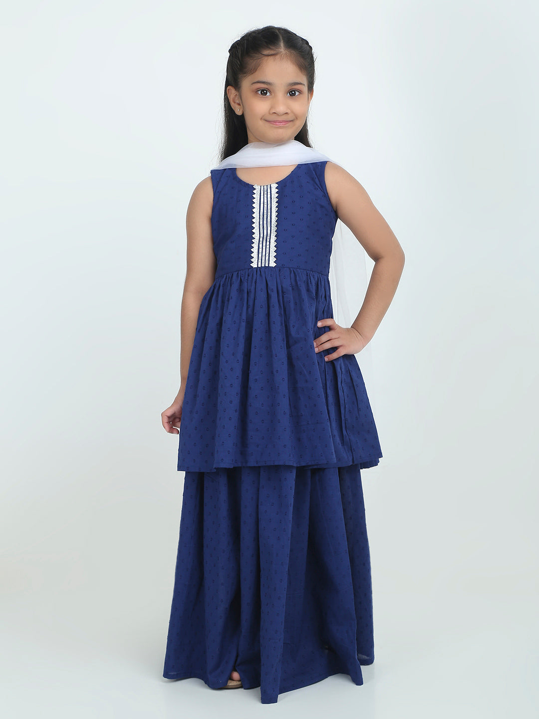 Midnight Bloom Kurti Set