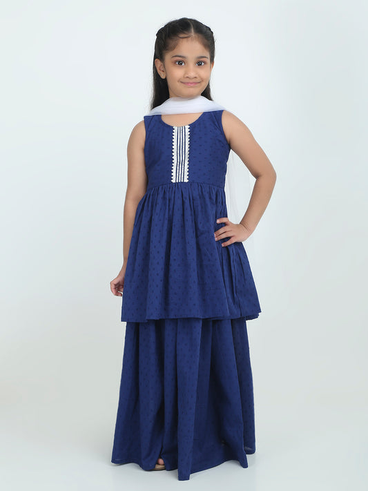 Midnight Bloom Kurti Set