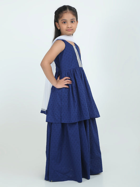 Midnight Bloom Kurti Set