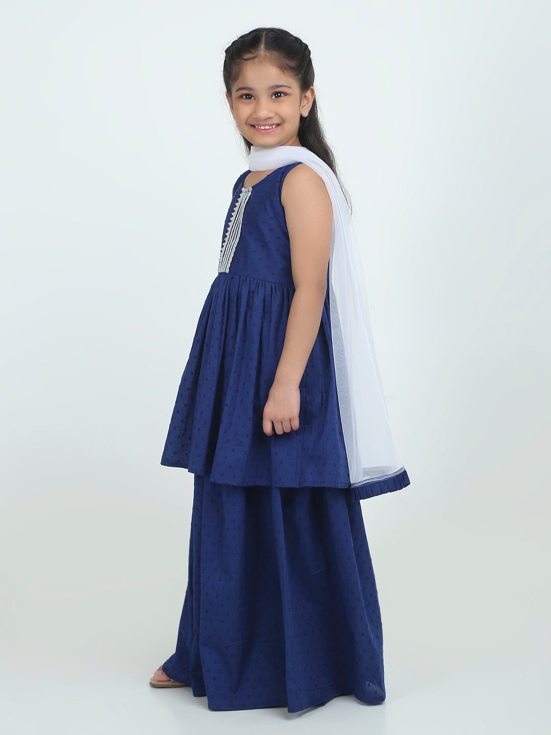 Midnight Bloom Kurti Set